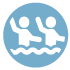 Learn to swim. Mirror swimming blue icon.